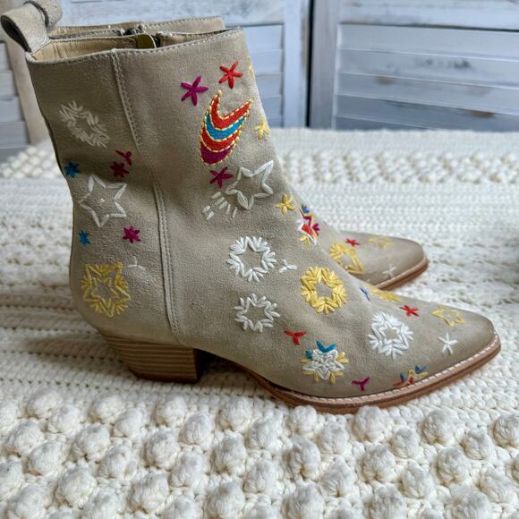 NEW FREE PEOPLE Women's 39 US 8.5 Bowers Embroidered Boot Cowgirl Festival Boho - Picture 8 of 16